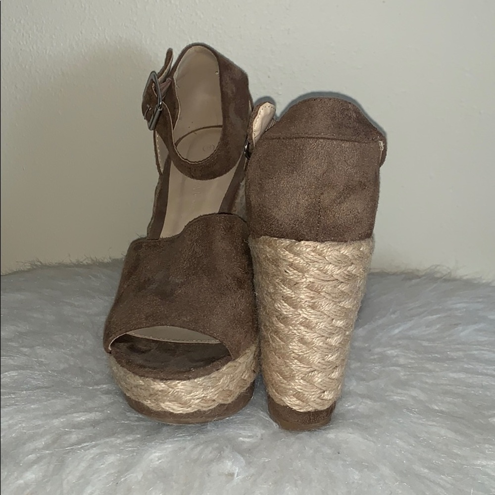 Suede Espadrille Wedges